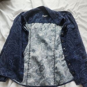 Blue Paisley Button-Up Shirt